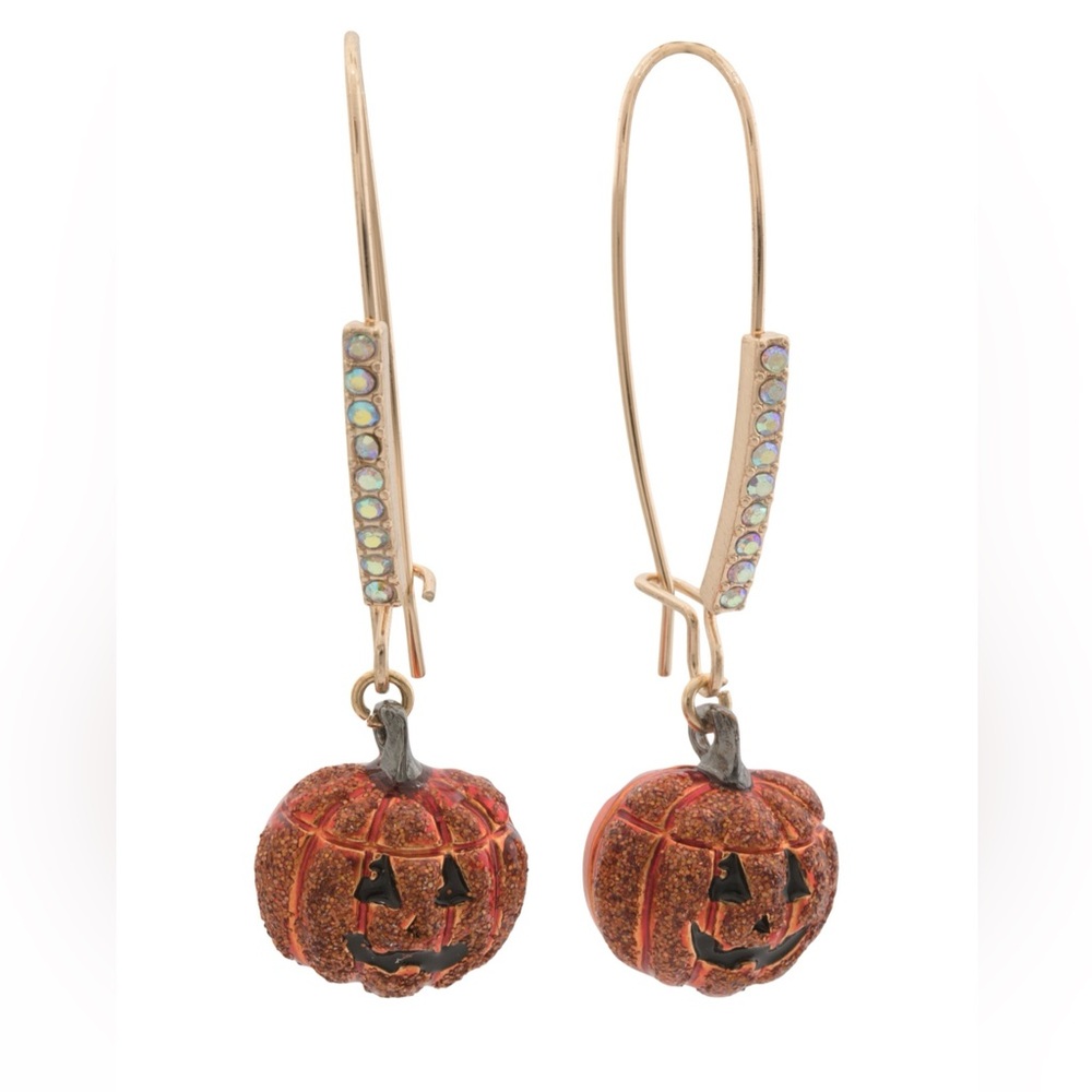 NWT Betsey Johnson Halloween Pumpkin Drop Earrings